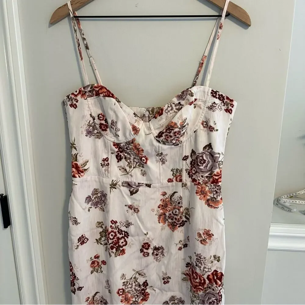 Brock Collection x H&M White Floral Bustier Mini Dress Medium